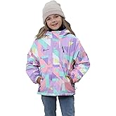 Girls' Waterproof Winter Ski Jacket – Warm Fleece Lined Windproof Snow Coat with Hood for Outdoor Adventure