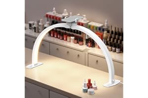 NEEWER Basics 29" Half Moon Nail Light for Desk, 36W Foldable Nail Tech Table Arc Lamp, LED Manicure Half Ring Light with Phone Holder for Makeup Beauty Tattoo Overhead Video Recording, HM02-D