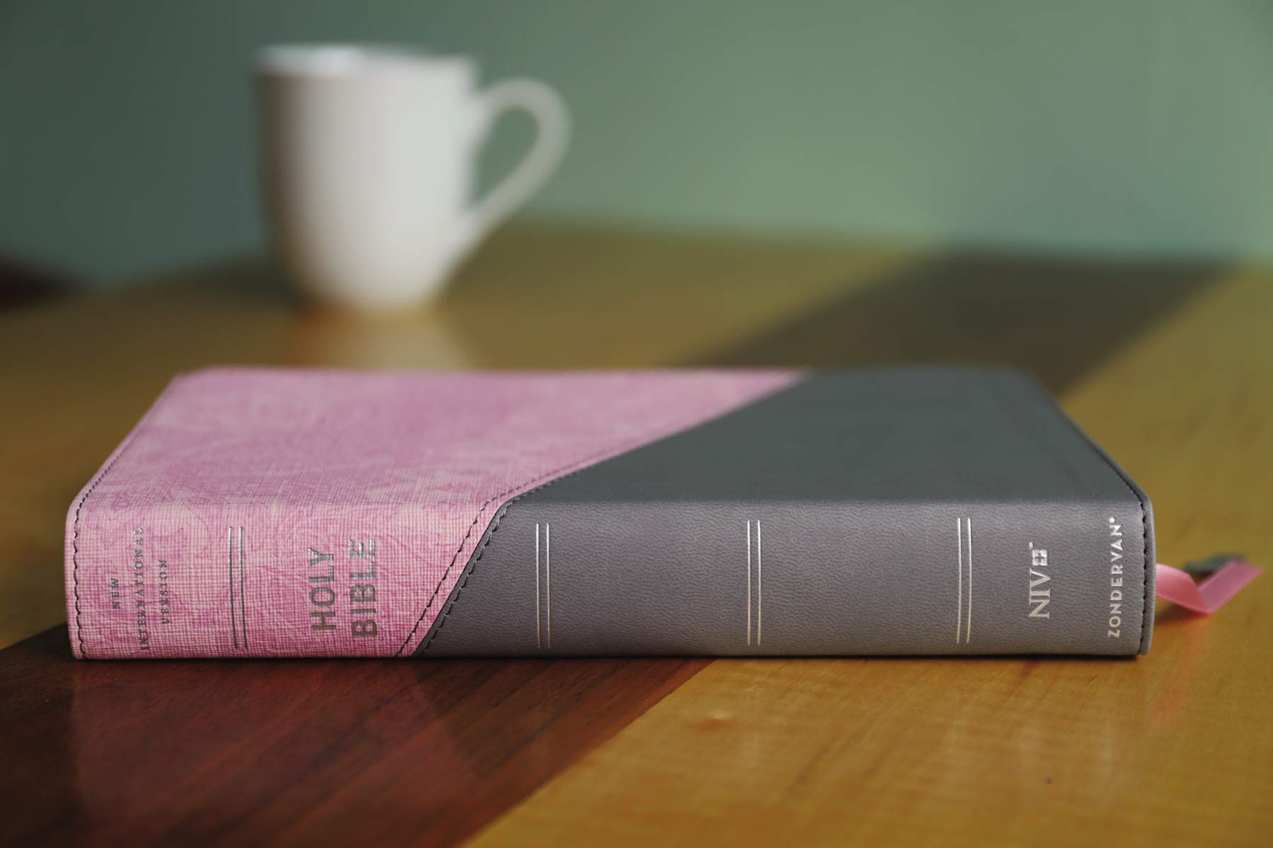 NIV, Personal Size Bible, Large Print, Leathersoft, Pink/Gray, Red Letter, Comfort Print NIV, Personal Size Bible, Large Print, Leathersoft, Pink/Gray, Red Letter, Comfort Print Imitation Leather