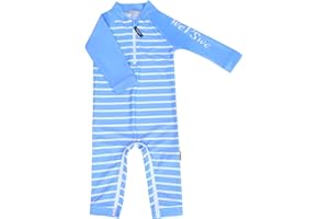weVSwe Baby Toddler UPF 50+ Sun Protection Rash Guard Long Sleeve Swimsuit with Crotch Zipper