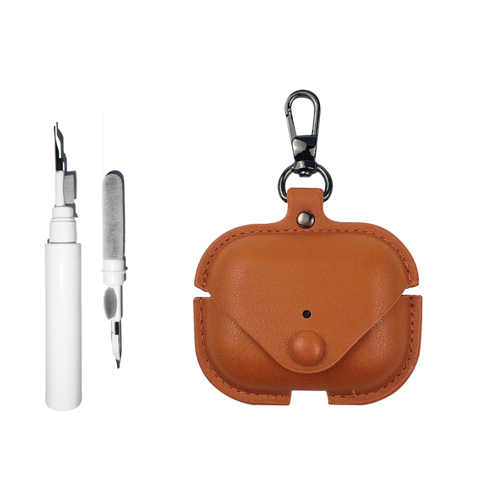 Photo 1 of [3 in 1] TSVSXS Leather Case Compatible with AirPods Pro 3 with Keychain and Cleaning Kit, Soft PU Shockproof Cover Features Front LED Visibility for Women Man