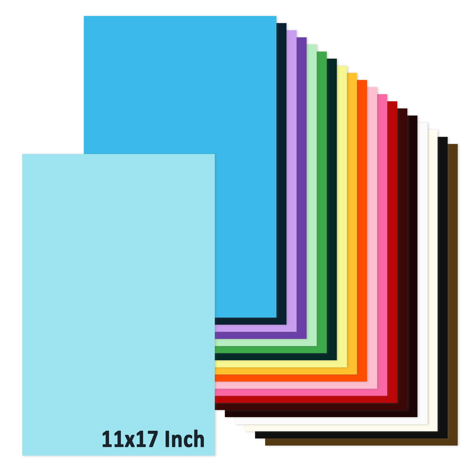 Photo 1 of 11x17 Large Cardstock A3 Color Paper Colored Card Stock Multi-Color Poster Sheets Thick Printer Paper Display Board for Art and Crafts, Exhibits