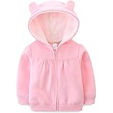 Baby Boy Girl Clothes Zip-Up Hoodies with Sherpa Lining Spring Fall Outerwear Coat