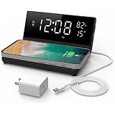Soundfreaq Charge Rise II, SFQ-20: Digital Alarm Clock, with Fast USB Charger and Wireless Charger (Black, Home)