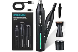 Fululuer Nose Hair Trimmer for Mens and Women | Rechargeable 4-in-1 Ear, Nose, Eyebrow & Beard Trimmers | 8500 RPM | USB Charging | Washable, LED Indicator (Midnight Black)