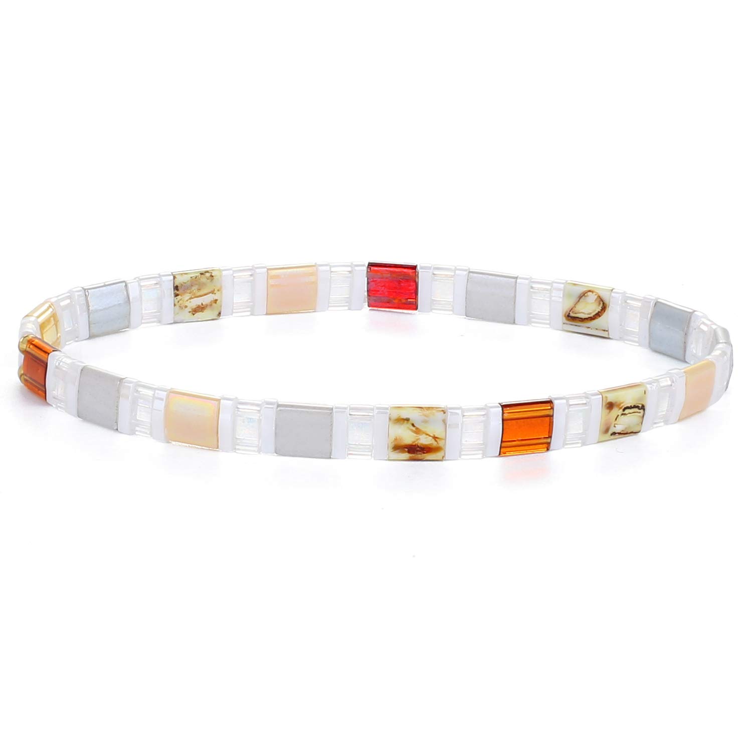 KELITCH Women Bracelets Colorful Strand Stretch Bracelets Mixed Friendship Unique Jewelry Gift - 07B