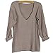 Merryfun Women's Hollow Knit V-Neck Blouse Pullover Loose Tops Sweater