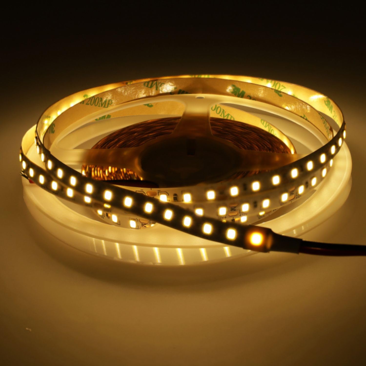 JANDEI 12V LED Strip Light Warm White 3000K 8mm Width 5M 600LED SMD2835 Cuttable Flexible LED Tape Lights IP20 Not Waterproof Indoor Use Lighting