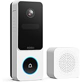 AOSU Doorbell Camera Wireless - Head-to-Toe View, 2.4G Wi-Fi Video Doorbell with Chime, Save Locally or to The Cloud, Smart H