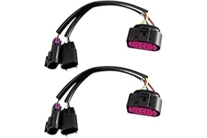 Headlight Conversion Wiring Harness Adapter Fit for 2009-2018 Dodge Ram 1500 2500 3500, Convert Quad Headlight to Projector H