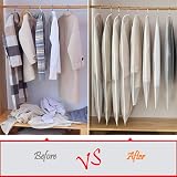 HomeClean Garment Covers 12 Pack 24x60in Transparent Dustproof Zipper Bags view 6