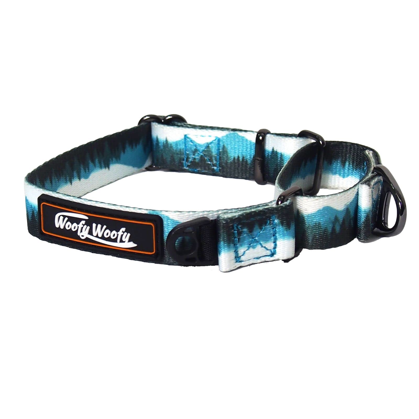 Woofy Woofy Martingale Dog Collar Without Buckle, Escape-Proof, Safety Training Dog Collar, Forest Print, for Large Dog, Size L-Width 2.0cm, Length 29-34cm)