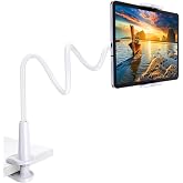 Tryone Gooseneck Tablet Holder Stand for Bed Adjustable Flexible Arm Tablets Mount Clamp on Table Compatible with iPad Air Mini | Galaxy Tabs | Kindle Fire | Switch or Other 4.7-10.5" Devices