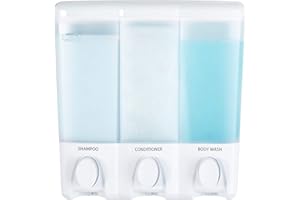Better Living Products 72350 Clear Choice 3-Chamber Shower Dispenser, White