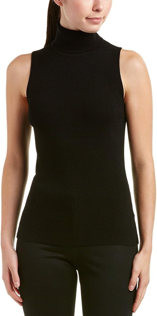 Anne Klein Women's Sleeveless Turtleneck Sweater, Black, Extra Small at Amazon Women’s Clothing