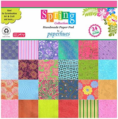 Paperhues Spring Blossom Collection Handmade Papers12x12" Pad, 24 Sheets