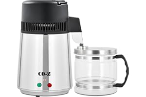 CO-Z Water Distiller Purifier Machine, 1 Gallon / 4L Stainless Steel Distilled Water Machine with Auto Shutoff, Water Distill