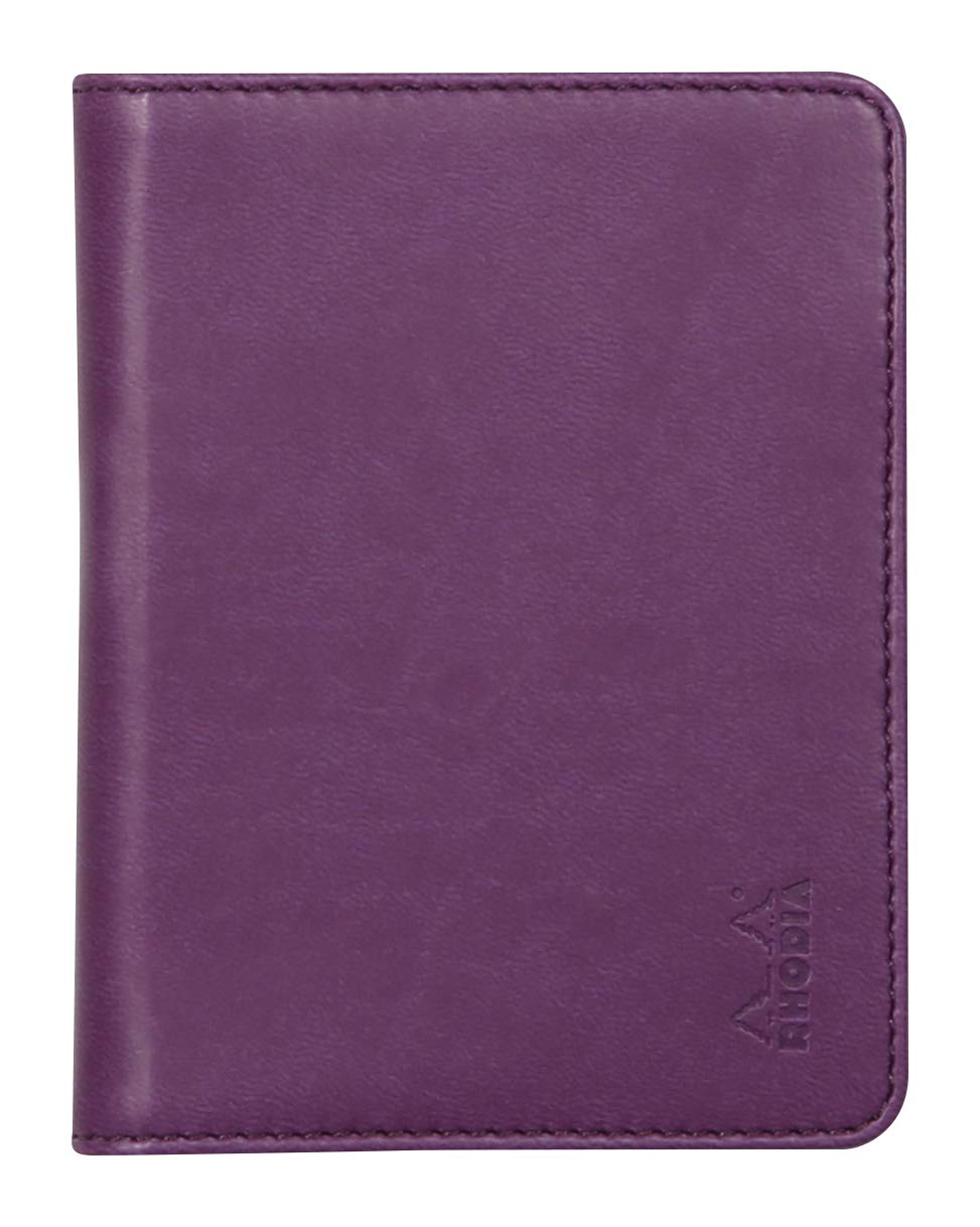RHODIA 211006C - Notebook and Document Holder Rhodiarama N°11 Purple - for Notepads or Notebooks of A7 Format (7.4 x 10.5 cm) - Premium Italian Faux Leather - Rhodiarama Collection