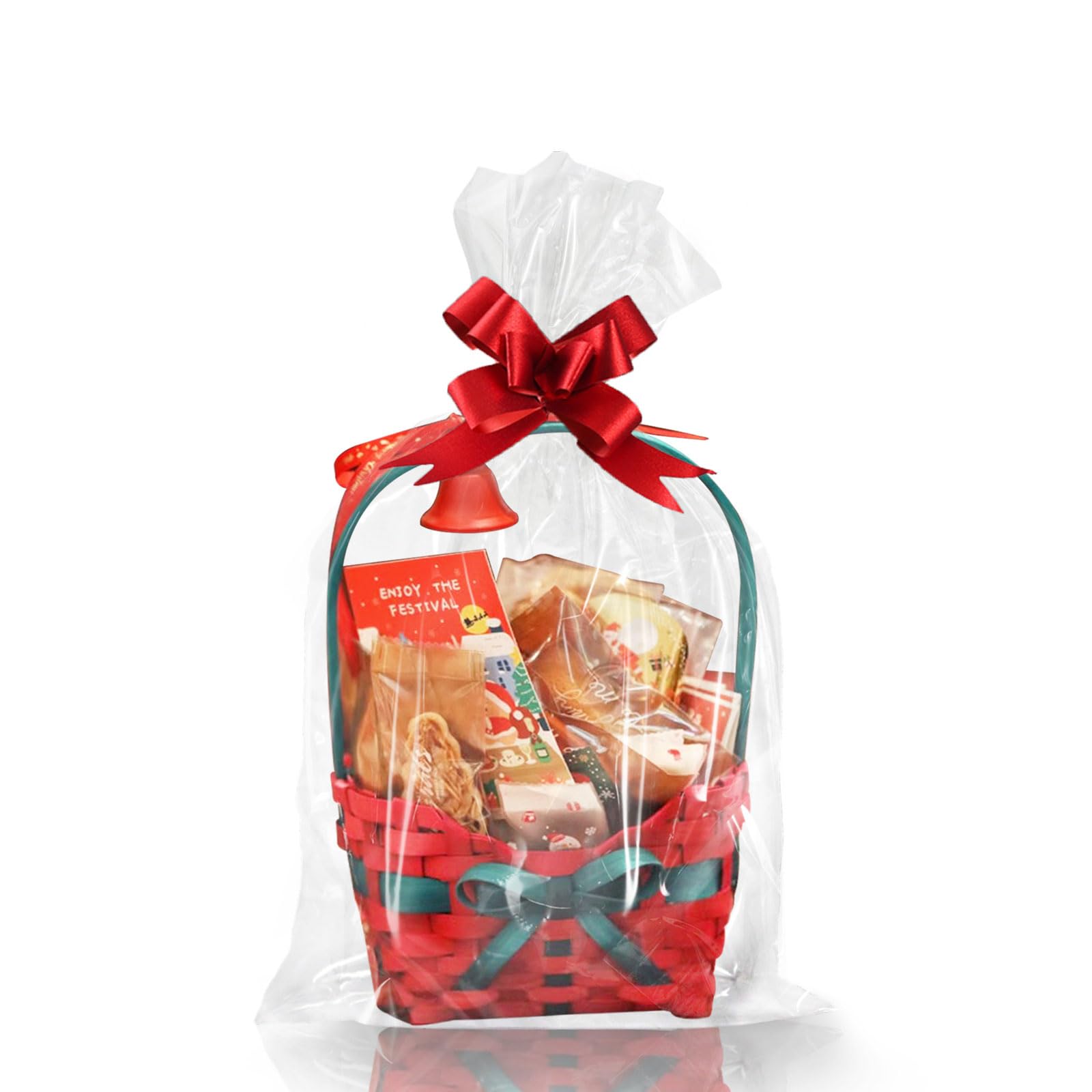 Photo 1 of WIKDAY Cellophane Bags 50 PCS 10x14 Inches Clear Gift Gags with Ties Plastic Treat Party Favor Candy Bags for Gift Giving, Packaging Snack, Products