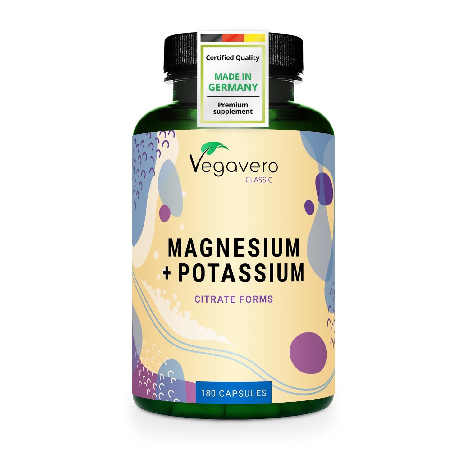 Vegavero Magnesium 2,000 mg + Potassium 2,083 mg | High Strength Citrate Forms | 180 Vegan Capsules | Electrolytes for Hydration & Recovery | 45 Day Supply