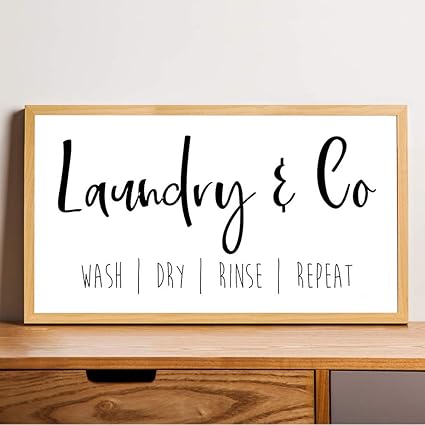 Amazon.de: None Brand Holzrahmen, Holzschild für Waschküche, Badezimmer