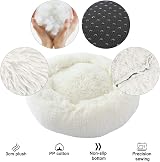 Nepfaivy Calming Donut Bed for Pets 70cm White Non-Slip Washable XL view 2