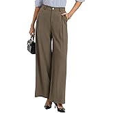GRACE KARIN Womens Linen Pants, 2026 Wide Leg Elastic High Waist Palazzo Pants with Pockets, Business Casual Slacks