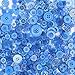 Rustark 650Pcs Resin Buttons Favorite Findings Basic Buttons 2 and 4 Holes Craft Buttons for Arts, DIY Crafts, Decoration, Sewing - Sizes Range from 0.28 to 1.18 Inch (Blue)