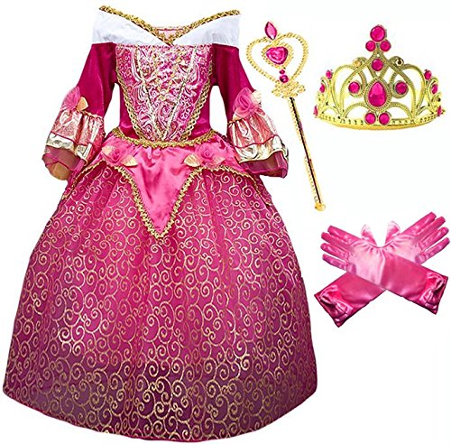 Princess Aurora Deluxe Pink Party Dress Costume (3-4)