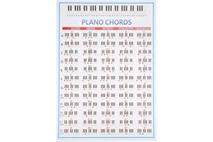 Piano Chords Chart, Beginner Piano Chords Poster Tabs Diagram With 60 Beginner Finger Practice Musical Instrument Accessories