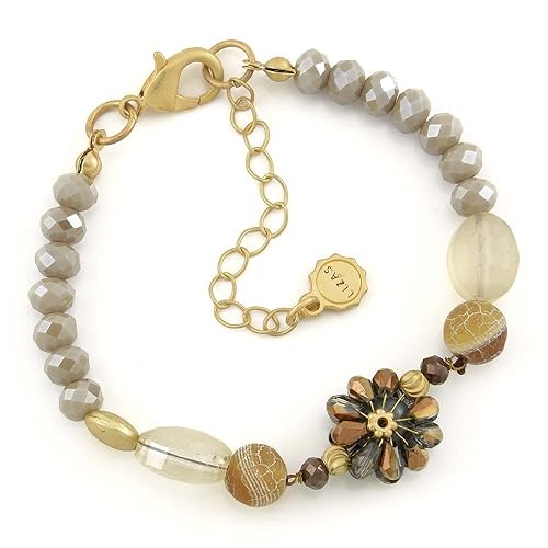 LIZAS Armband mit Perlen topas