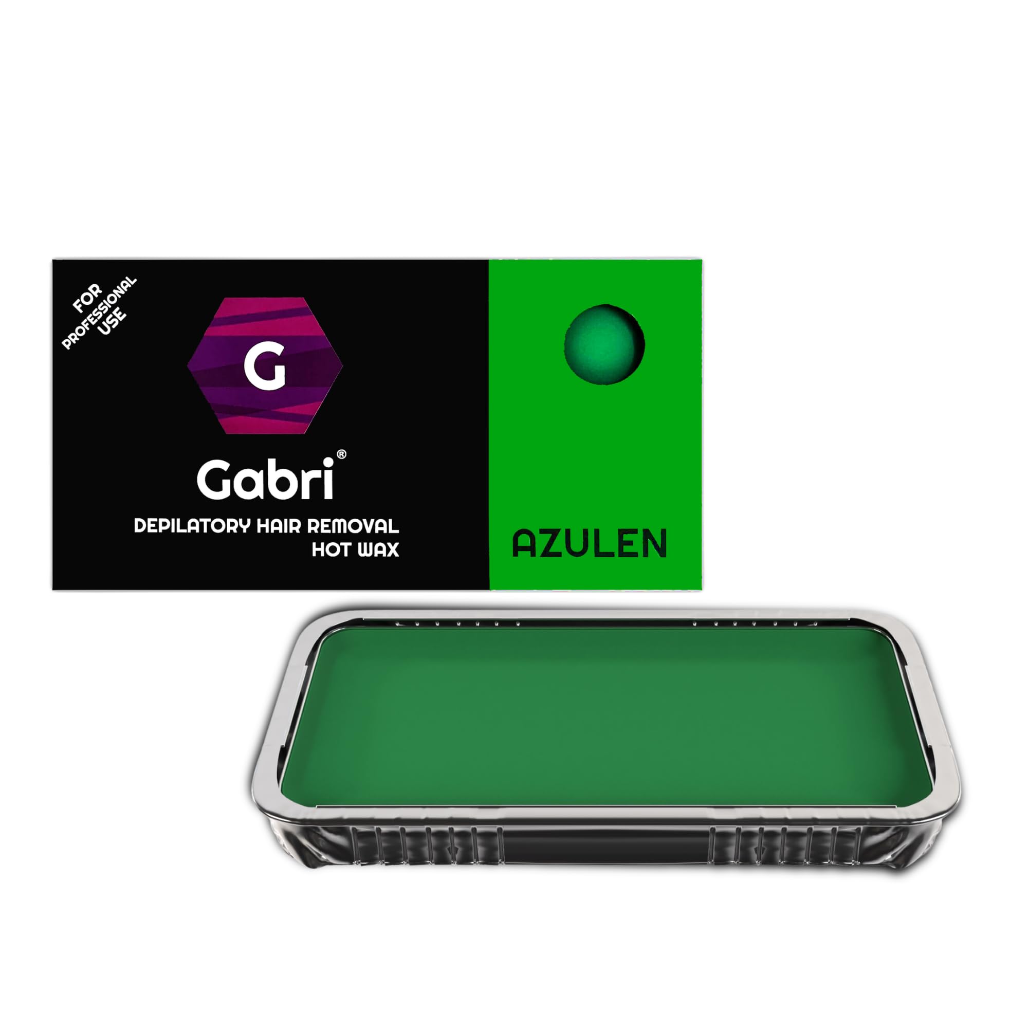 Gabri Professional Hair Removal Hot Wax Azulen Block 500g, Full Body, Face, Nose, Sensitive Hot Film Brazilian Depilatory, Ideal for Salon Barber Spa Hairdresser