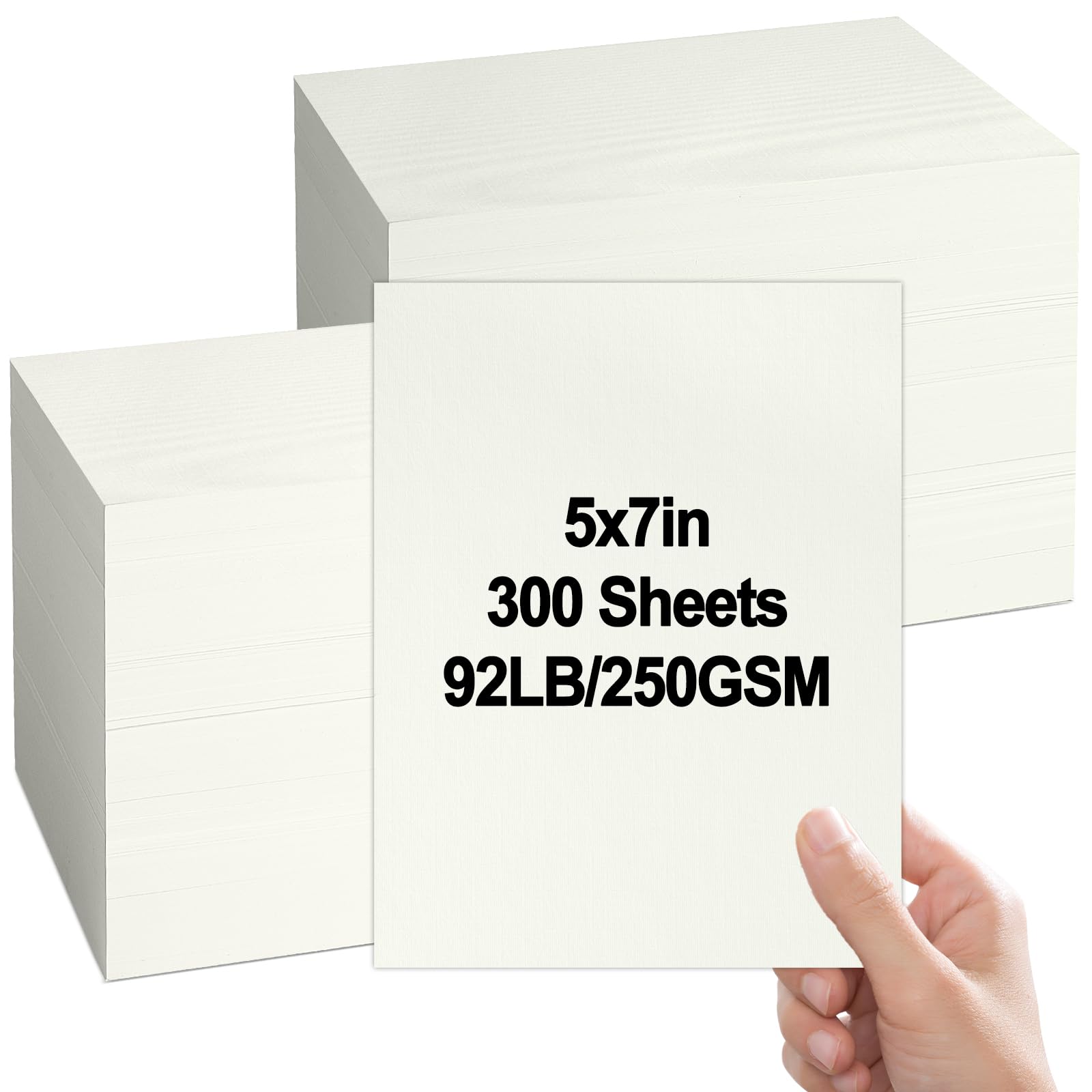 Photo 1 of party greeting 300 Pack 5x7 Linen Paper Textured Cardstock Heavyweight Index Cards Printable Linen Cardstock 92lb Cover for Printing Invitations Postcards Greeting Cards Wedding Baby Shower(Cream)