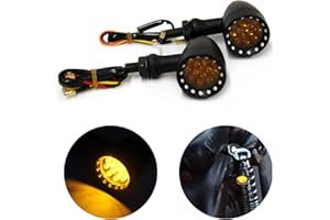 MISS MOLY Bobber Cafe Motorcycle LED Black Bullet Amber Brake Blinker Turn Signal Tail Light
