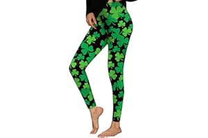 ALIREVERIE Women's St. Patrick's Shamrock Stretchy Leggings