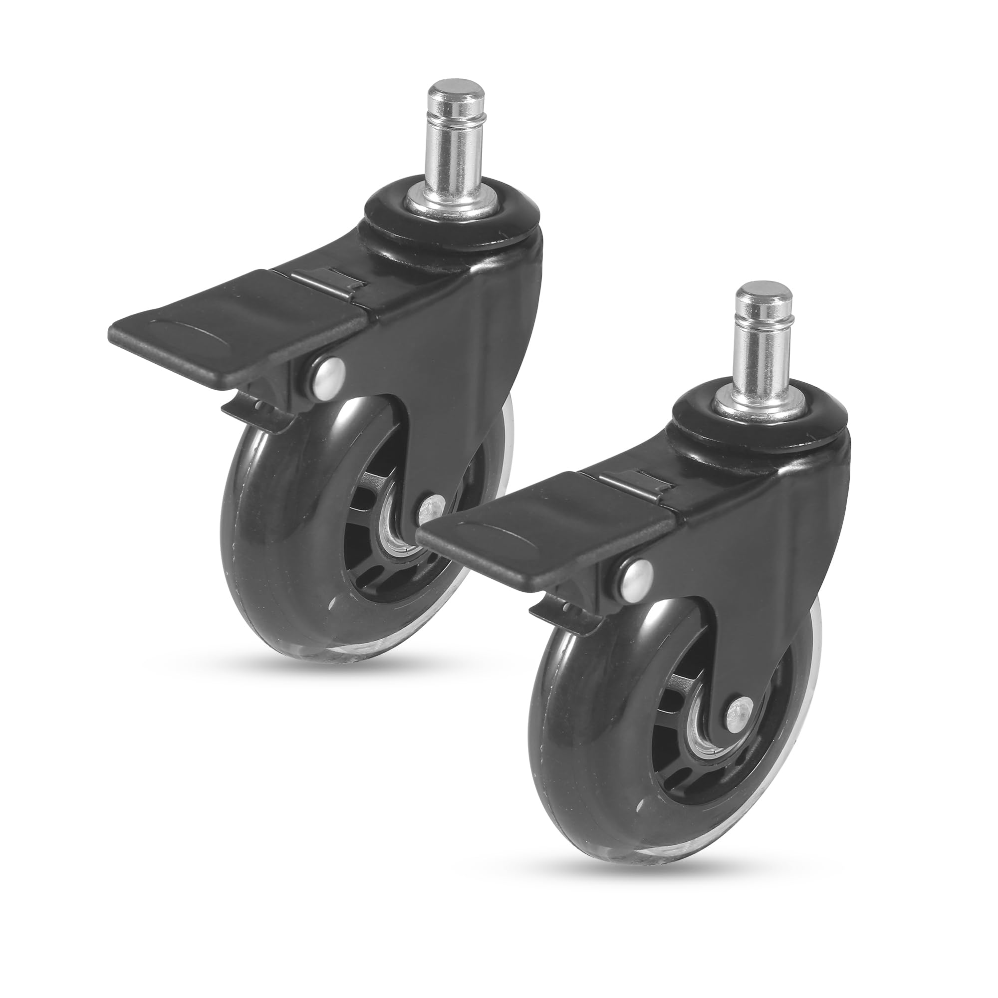 Photo 1 of 2-Pack HDW302 3" Swivel Caster Wheels with Brake – Rubber Heavy-Duty Grill Wheel Replacement for Traeger Pellet Grills – Fits Timberline 850/1300, Ironwood 650/885, Texas Elite 34, Pro 780 & More