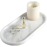 Koville African Natural Marble Decorative Tray, 12"x6" - Countertop Organizer, Catchall Tray for Perfume, Candles, Jewelry