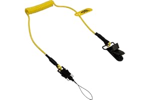BearTOOLS Micro Coil Elastic Lanyard, Max Load 0.9kg 50cm Dual Attachment | Tool Lanyard for Small Tools, Helmets | Coil Lanyard, Hardhat Accessory | Used in Construction & Work Sites (1-Pack)
