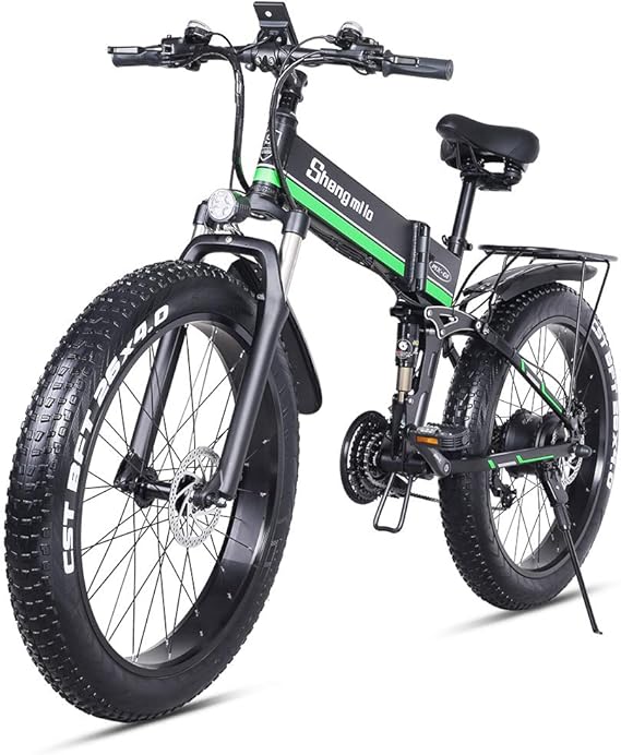 ShengmiloMX01 1000W Electric Bicycle, Folding Mountain Bike, Fat Tire Ebike, 48V 12.8AH (Green ShengmiloMX01 1000W Electric Bicycle, Folding Mountain Bike, Fat Tire Ebike, 48V 12.8AH (Green