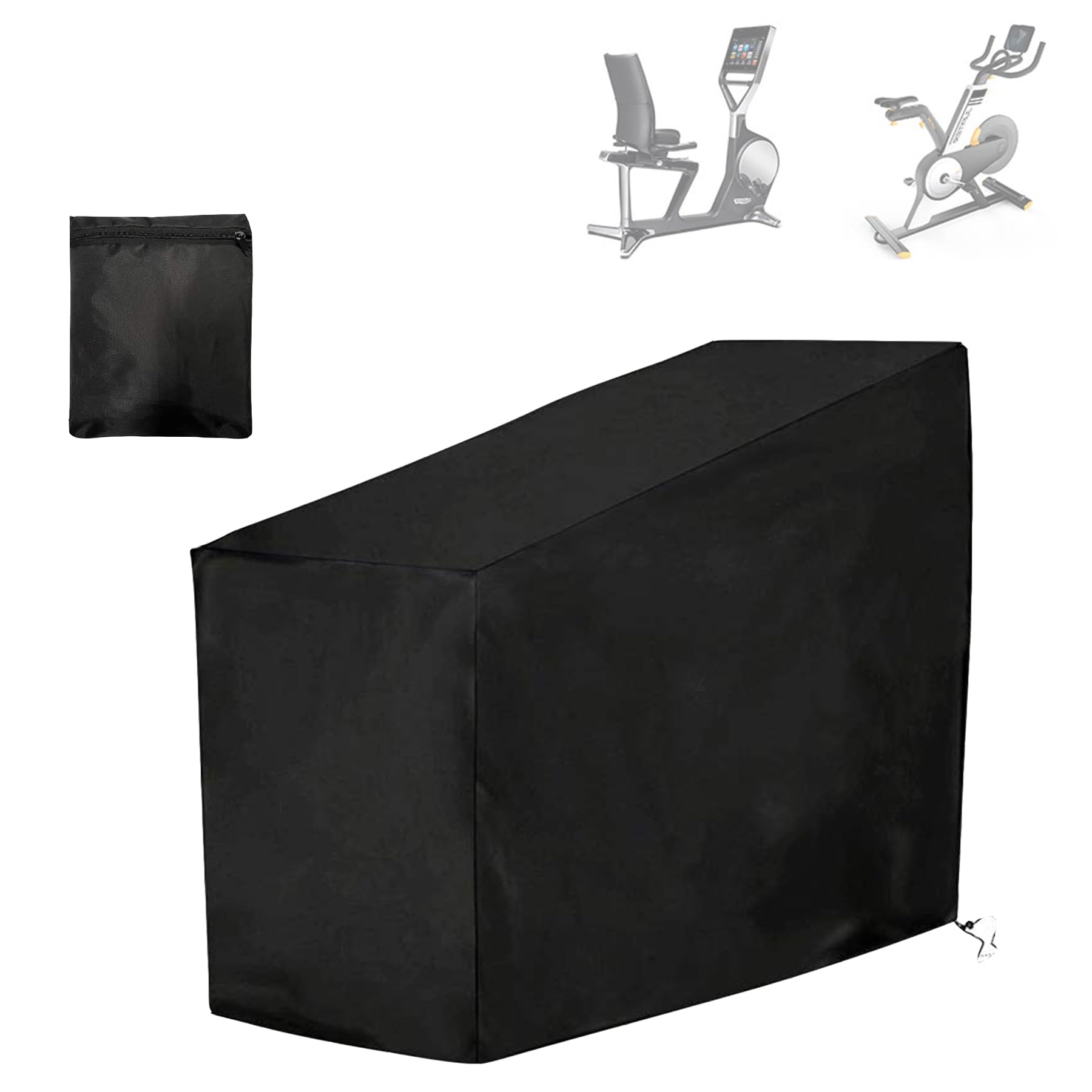 Exercise Bike Cover, Spinning bike cover, Upright Indoor Cycling Protect, Stationary Bike Cover, Bicycle Cover, Heavy Duty Oxford Cloth, Dustproof/Waterproof Sun-Proof, 123*58*113/142cm, black