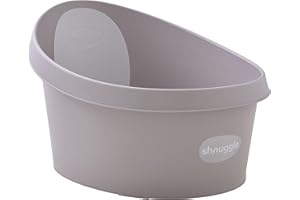 SHNUGGLE Toddler Bath Tub | Larger Bath for Bigger Kids at Bathtime | Includes Warm and Soft Foam backrest | Grippy Anti-Slip Surface | Includes Easy Drain Bath Plug | Taupe Beige