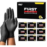 Volt 6 Mil Black Nitrile Disposable Glove - Micro Texture Grip | 100 Count of 6 Mil Disposable Gloves for Mechanic Work, Cooking, Cleaning, Janitorial, and Industrial - Latex and Powder Free