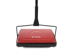 Yocada Carpet Sweeper Cleaner for Home Office Low Carpets Rugs Undercoat Carpets Pet Hair Dust Scraps Paper Small Rubbish Cleaning with a Brush Dark Red