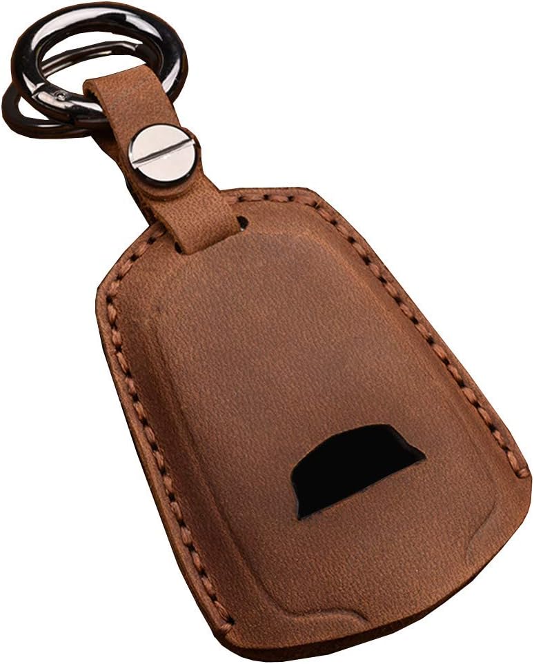 KMT Crazy Horse Leather Smart Key Keyless Remote Entry Fob Case Cover Fit Cadillac CT6 XT5 CTS XTS SRX ATS HYQ2AB HYQ2EB