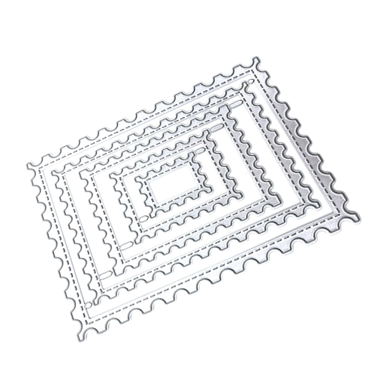NUOBESTY Postage Stamp Shaped Metal Die 5Pcs Carbon Steel Cutting Dies for Card Making Scrapbooking Craft Projects Precise Edge Cutting 4.7X3.5 Inch