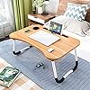 Laptop-Bed-TablePortable-Lap-DeskNotebook-Stand-Reading-HolderNotebook-Table-Dorm-Desk-with-Foldable-Legs-Cup-Slotfor-Eating-BreakfastReadingWatching-Movie-on-BedSofa60-x-40cm-Brown Laptop Bed Table,Portable Lap Desk,Notebook Stand Reading Holder,Notebook Table Dorm Desk with Foldable Legs & Cup Slot…