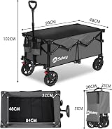 Sekey 135L Folding Festival Trolley All-Terrain Wheels 150kg Grey view 6