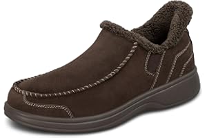 Orthofeet Men's Orthopedic Leather Vito Hands-Free Slipper