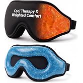 Cooling Gel Eye Mask for Puffy Eyes, 3D Contoured Fit Cold Compress | Hot &amp; Cold Therapy for Deep Sleep &amp; Relaxation, Ergonomics Eye Cups for Efficiency Cooling, Adjustable Strap