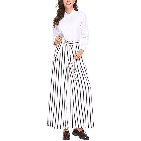 Amazon.com: Lady pantalones de pierna amplia, Cicuta Office ...